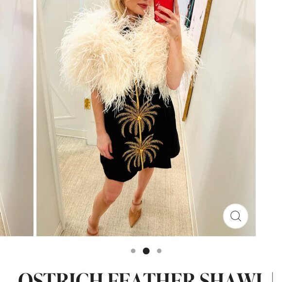 Linda Richards Ostrich feather shoulder shrug - Picture 6 of 6